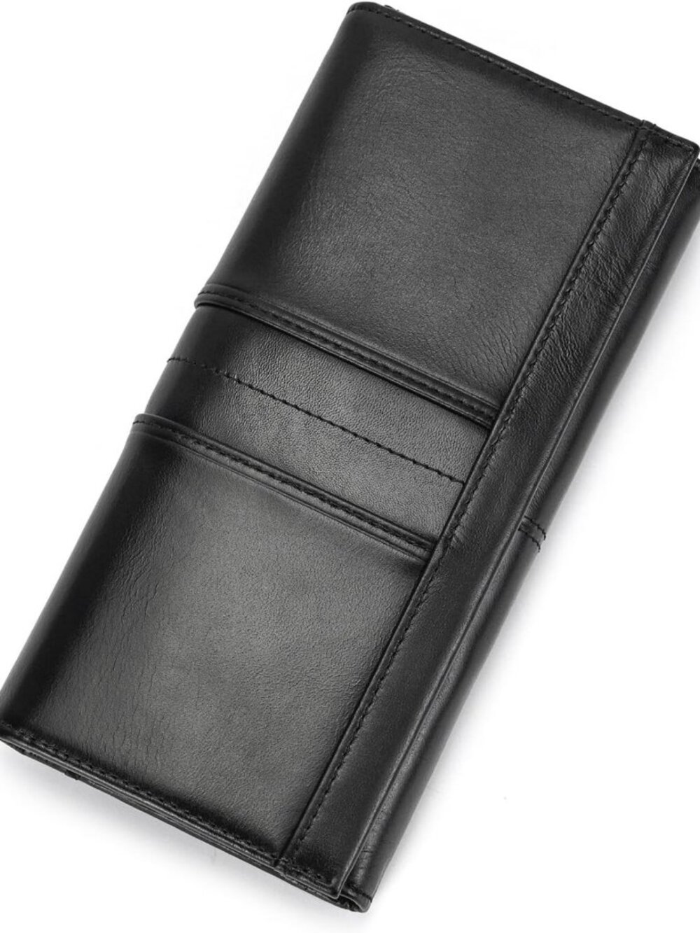 Men's Genuine Leather Bifold Wallet - Large Capacity, Zipper Coin Pocket, Card